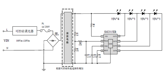 SM2315EB_led調光控制器芯片_高壓線線恒流IC