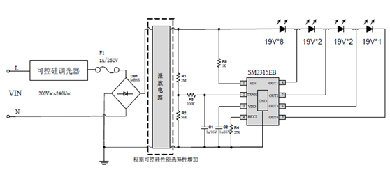 SM2315EB_led調光控制器芯片_高壓線線恒流IC