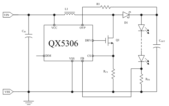 QX5306升壓型大功率LED驅(qū)動(dòng)芯片