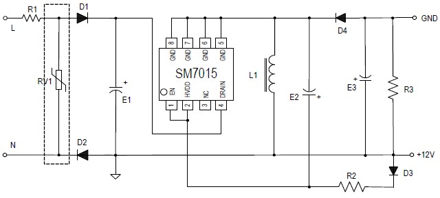 SM7015_AC-DC電源管理芯片_PWM開(kāi)關(guān)芯片